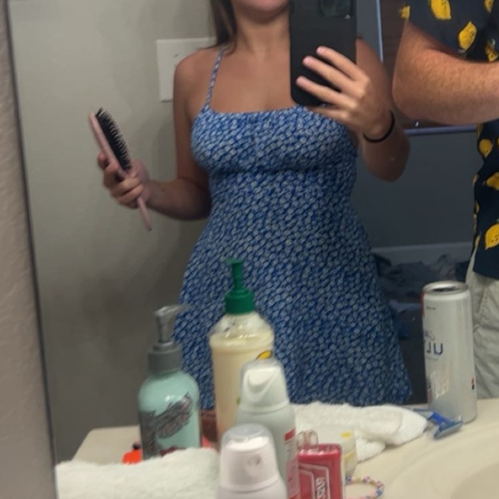 Floral Blue Mini Dress